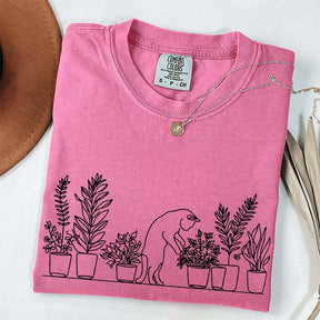 Cats and Plants Line T-Shirt