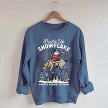 Retro Christmas Cowboy Santa Sweatshirt