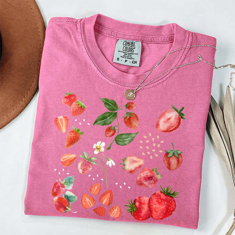 Summer Strawberry Botanical Garden T-Shirt