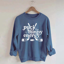 Puck Bunny Energy Retro Hockey Sweatshirt