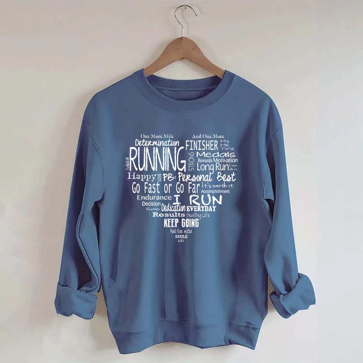 Run Happy Heart Sweatshirt