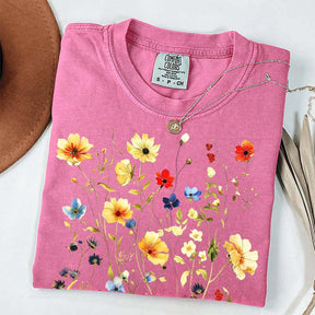 Delicate Floral Print Botanical T-Shirt