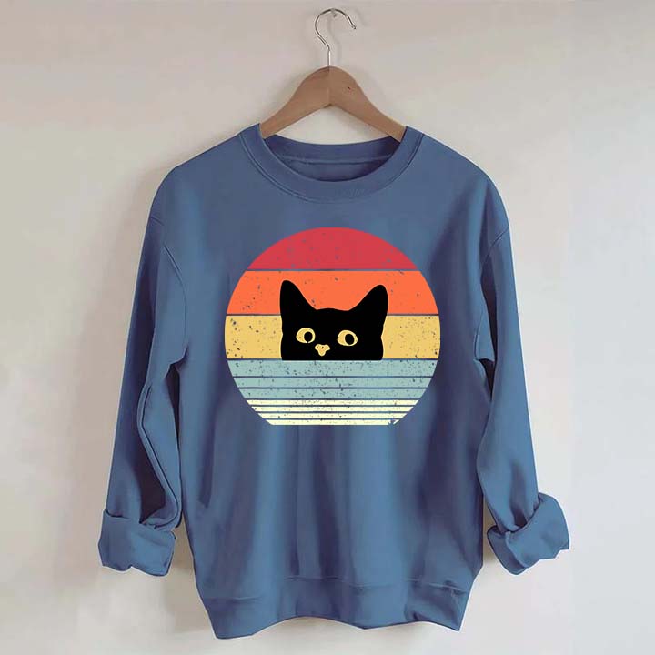 Retro Black Cat Crazy Sweatshirt