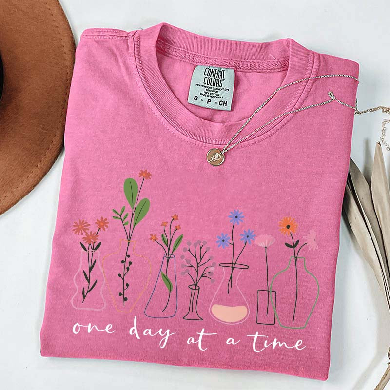 One Day At a Time Positive Quotes T-Shirt