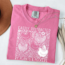 Easily Distracted By Plants and Peckers Wildflowers T-Shirt