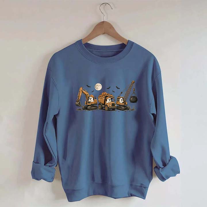 Halloween Construction Ghosts Excavator Sweatshirt