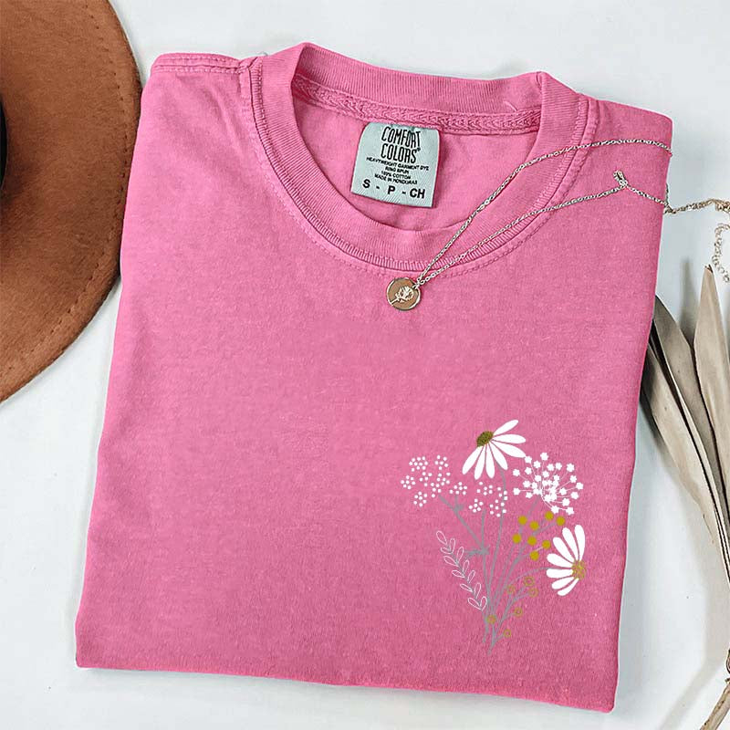 Minimal Daisy Flower T-Shirt