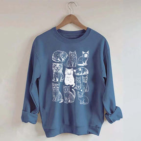 Retro Kitten Graphic Cat Sweatshirt