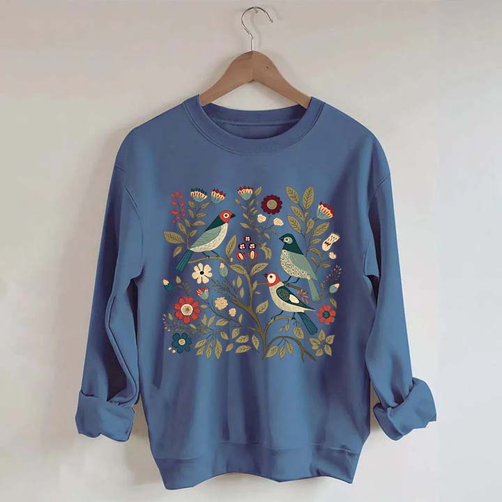 Cottagecore Birds and Flowers  Sweatshirt
