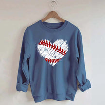 Distressed Baseball Heart Sweatshirt