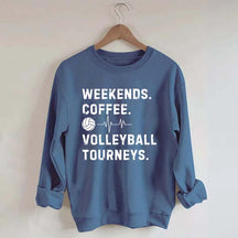 Weekends Coffee Volleyball Players Sweatshirt