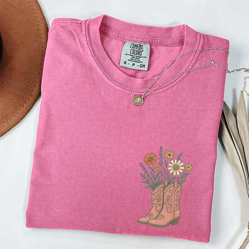 Cowgirl Boots Wildflowers T-Shirt