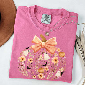 Vintage Floral Pumpkin Cute Halloween T-Shirt