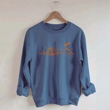 Halloween Pumpkin Heartbeat Funny Sweatshirt