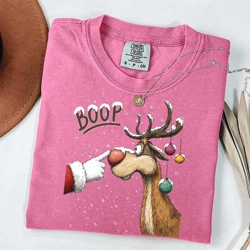 Boop Reindeer Comfort Colors Christmas T-Shirt