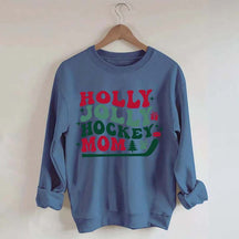 Holly Jolly Hockey Mom Christmas Sweatshirt