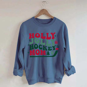 Holly Jolly Hockey Mom Christmas Sweatshirt