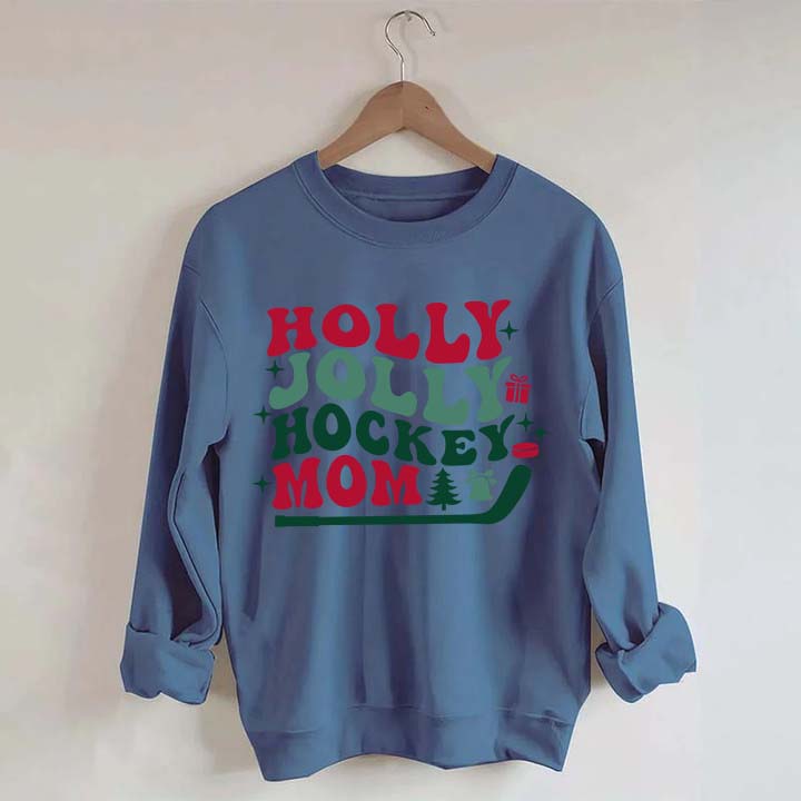 Holly Jolly Hockey Mom Christmas Sweatshirt
