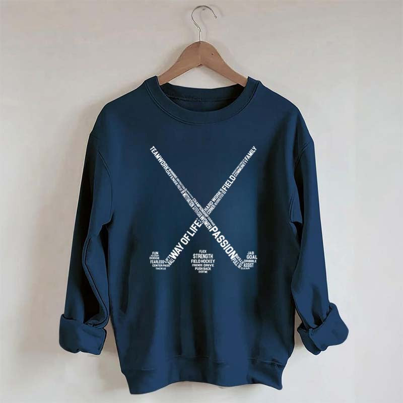 Field Hocke Words Minimalist Sweatshirt