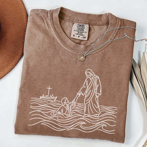 Jesus Walking on Water Comfort Colors T-Shirt