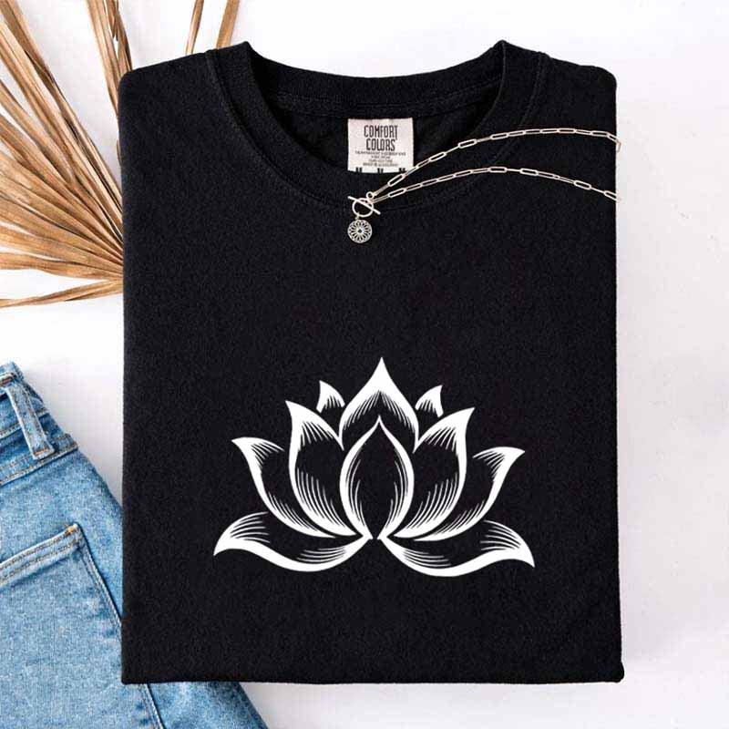 Minimalist Lotus Flower T-Shirt