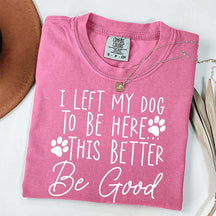 I Left My Dog To Be Here This Better Be Good Funny T-Shirt