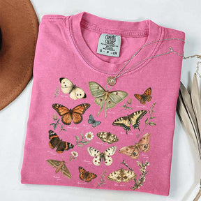 Vintage Butterfly Botanical Chart Moth T-Shirt