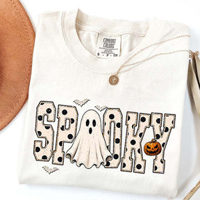 Retro Spooky Halloween Ghost White Dots T-Shirt