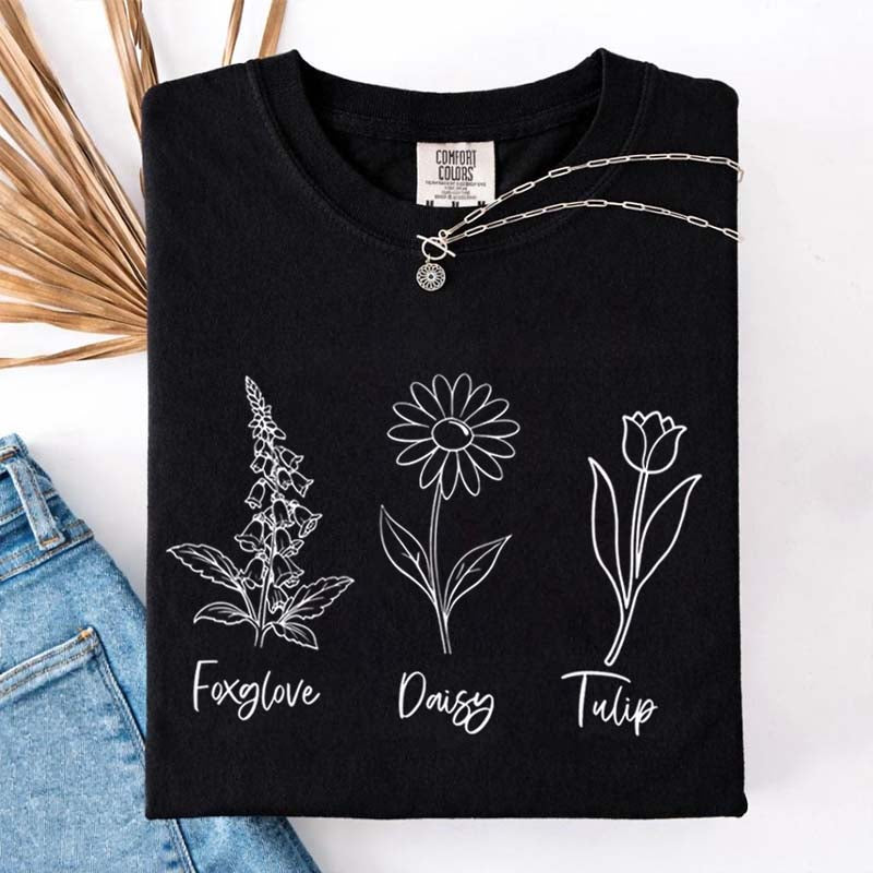FDT Floral Foxglove Daisy Tulip T-Shirt