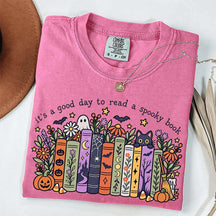 It's a Good Day to Read a Spooky Book Floral T-Shirt