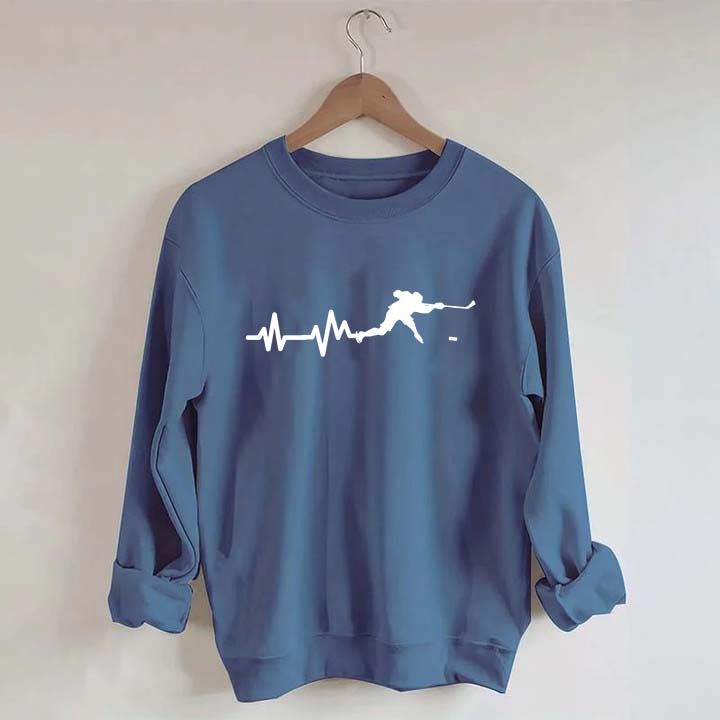 Ice Hockey Player Heartbeat Sweatshirt