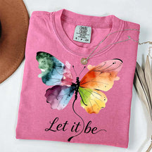 Let It Be Rainbow Butterfly Women T-Shirt