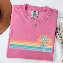 Retro Sun Summer Stripes T-Shirt
