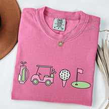 Pink Golf Cart Flag Lover T-Shirt