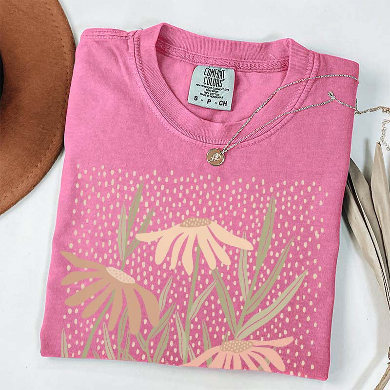 Boho Floral Abstract Botanical Aesthetic T-Shirt
