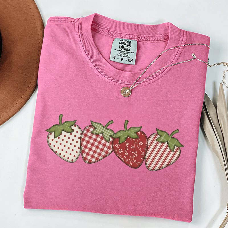 Vintage Strawberry Printed T-Shirt