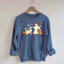 Pumpkin Ghost Dog Halloween Sweatshirt