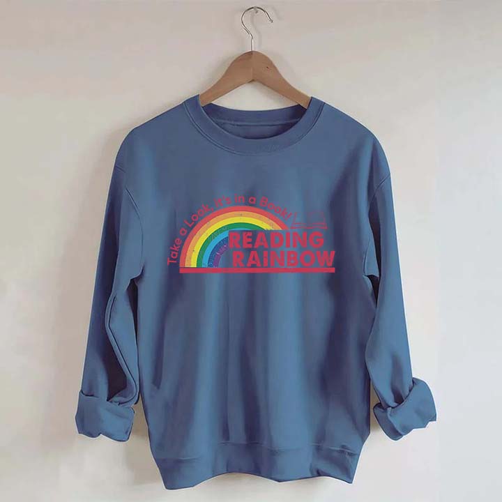 Teacher Reading Rainbow Sweatshirt