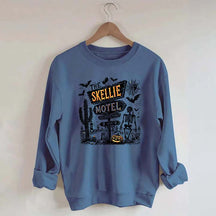 Skellie Motel Funny Halloween Trendy Sweatshirt