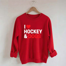 I Love Hockey & Dogs Sweatshirt