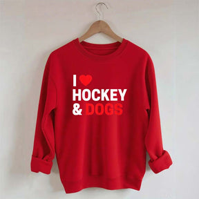 I Love Hockey & Dogs Sweatshirt