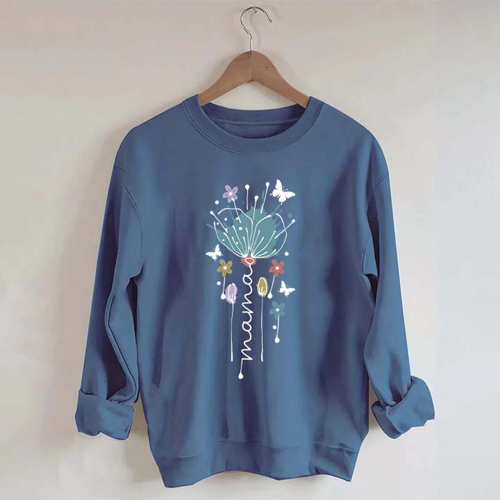 Mama Flower Butterfly Sweatshirt