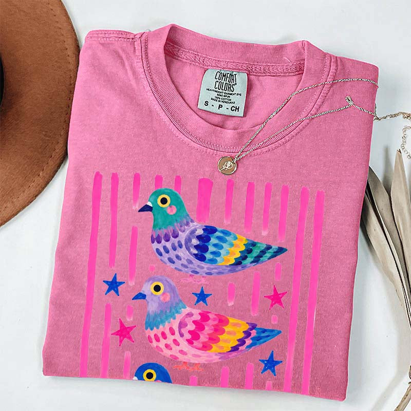 Colorful Pigeon Cute Bird T-Shirt