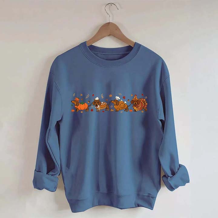 Cute Wiener Dog Turkey Costume Halloween Sweatshirt