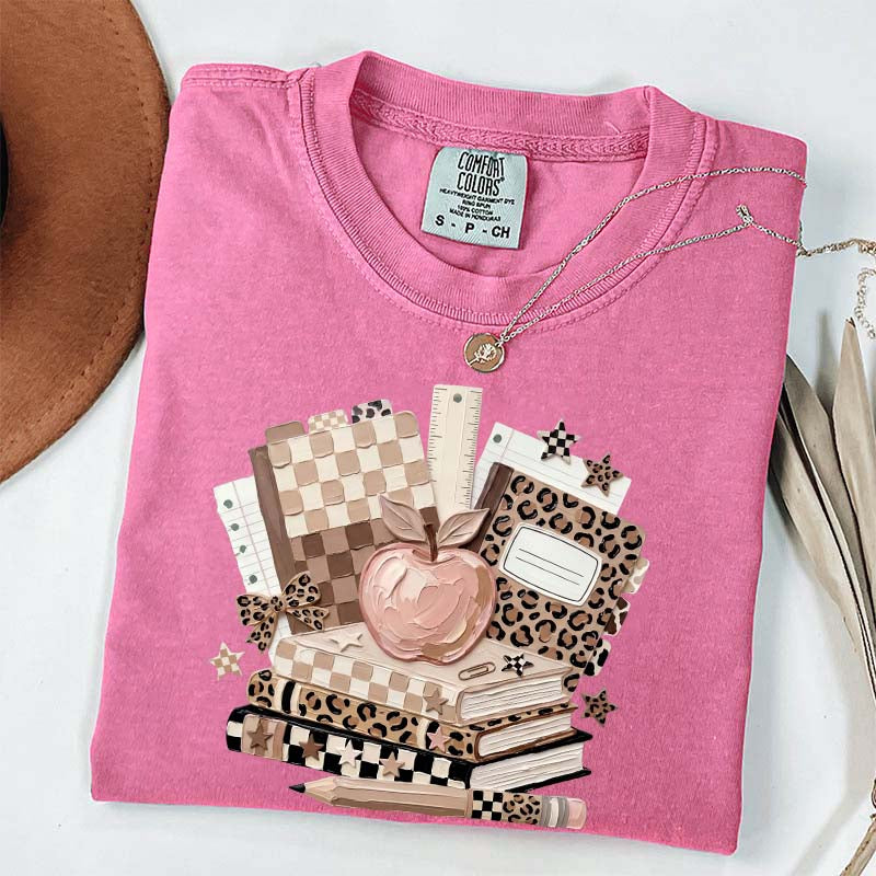 Checkered Leopard Teacher T-Shirt