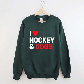 I Love Hockey & Dogs Sweatshirt