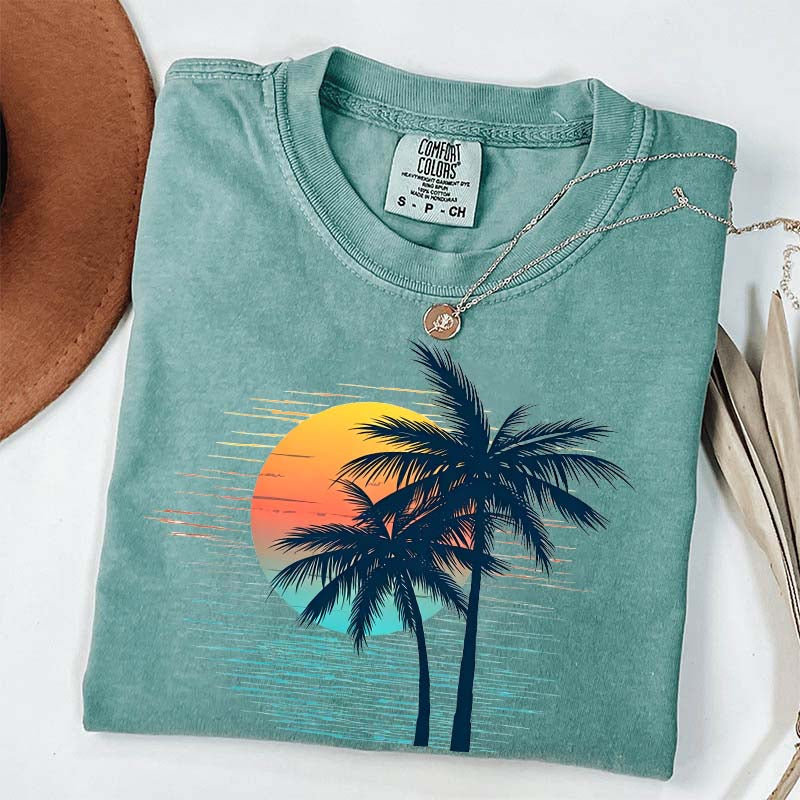 Retro Tropical Sunset T-Shirt