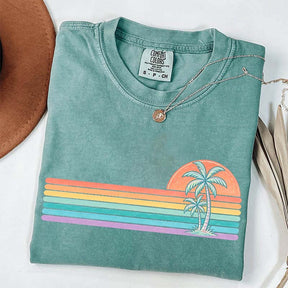 Retro Sun Summer Stripes T-Shirt