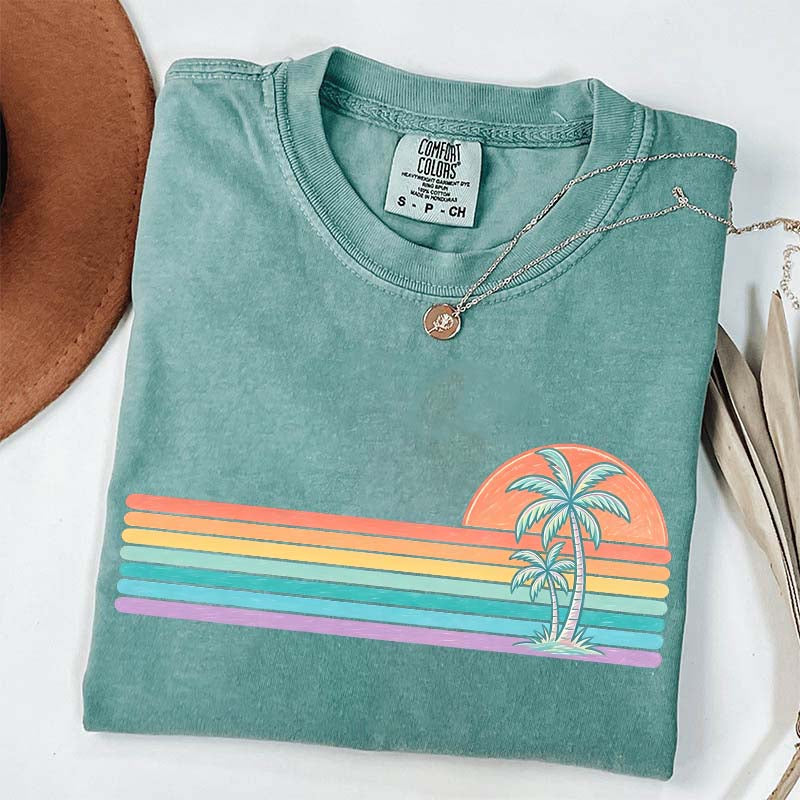 Retro Sun Summer Stripes T-Shirt