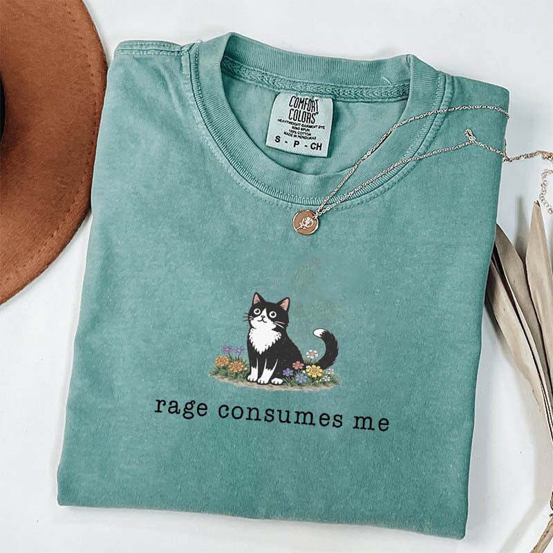 Funny Cat Meme Rage Consumes Me T-Shirt